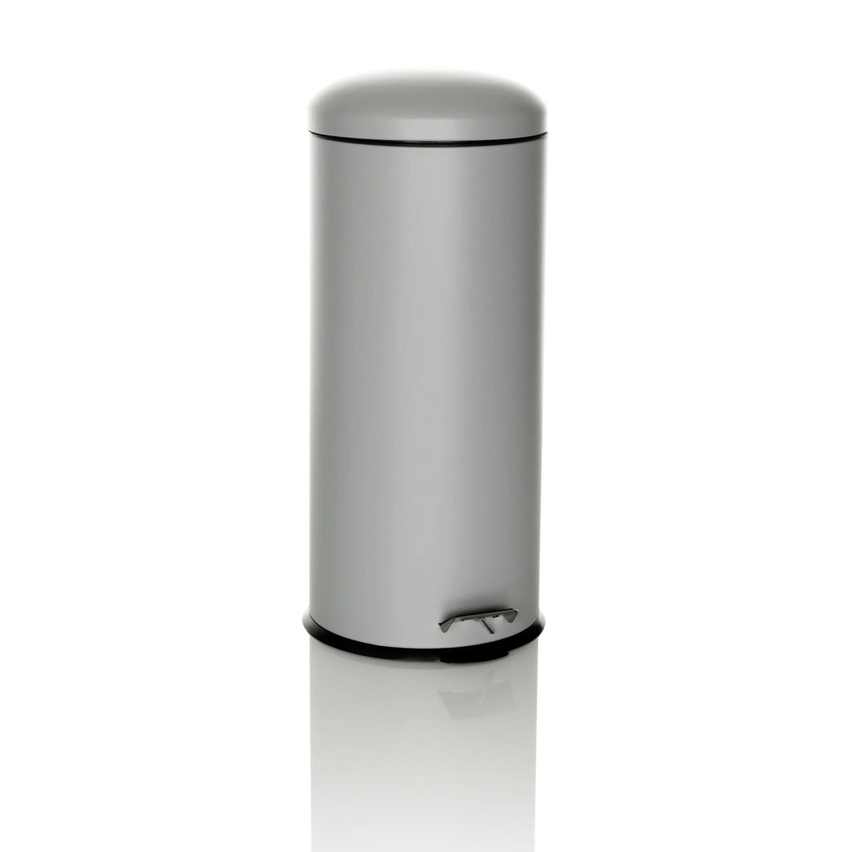 Papelera CLEAN VIII gris con tapa y pedal de hjh OFFICE – vista de 360° (vista frontal 15°)