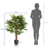Plano dimensional de la Planta artificial MANGO con una altura de 130 cm y un ancho de 85 cm de hjh OFFICE