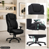 Silla giratoria XXL Pullmann Gen2 en negro con reposabrazos ajustables y base regulable en altura de hjh OFFICE