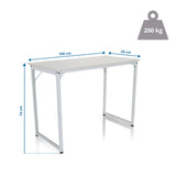 Dibujo dimensional del Escritorio WORKSPACE I de 100 × 50 cm y capacidad de carga de 200 kg de hjh OFFICE