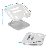 Dibujo dimensional del Soporte para portátil LAPTOP STAND de 27 × 22 cm y una altura de 5,5 a 30 cm de hjh OFFICE