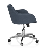 Silla Home Office SOLAO 100 en gris oscuro con carcasa acolchada y base de cinco ruedas de hjh OFFICE – vista de 360° (vista lateral 100°)