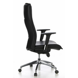 Sillón de alta gama MURANO 20 negro con reposabrazos y base de cinco ruedas de hjh OFFICE – vista de 360° (vista lateral 100°)