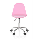 Silla giratoria para niños FANCY II rosa con carcasa curva y base de cinco ruedas de hjh OFFICE – vista de 360° (vista frontal 0°)