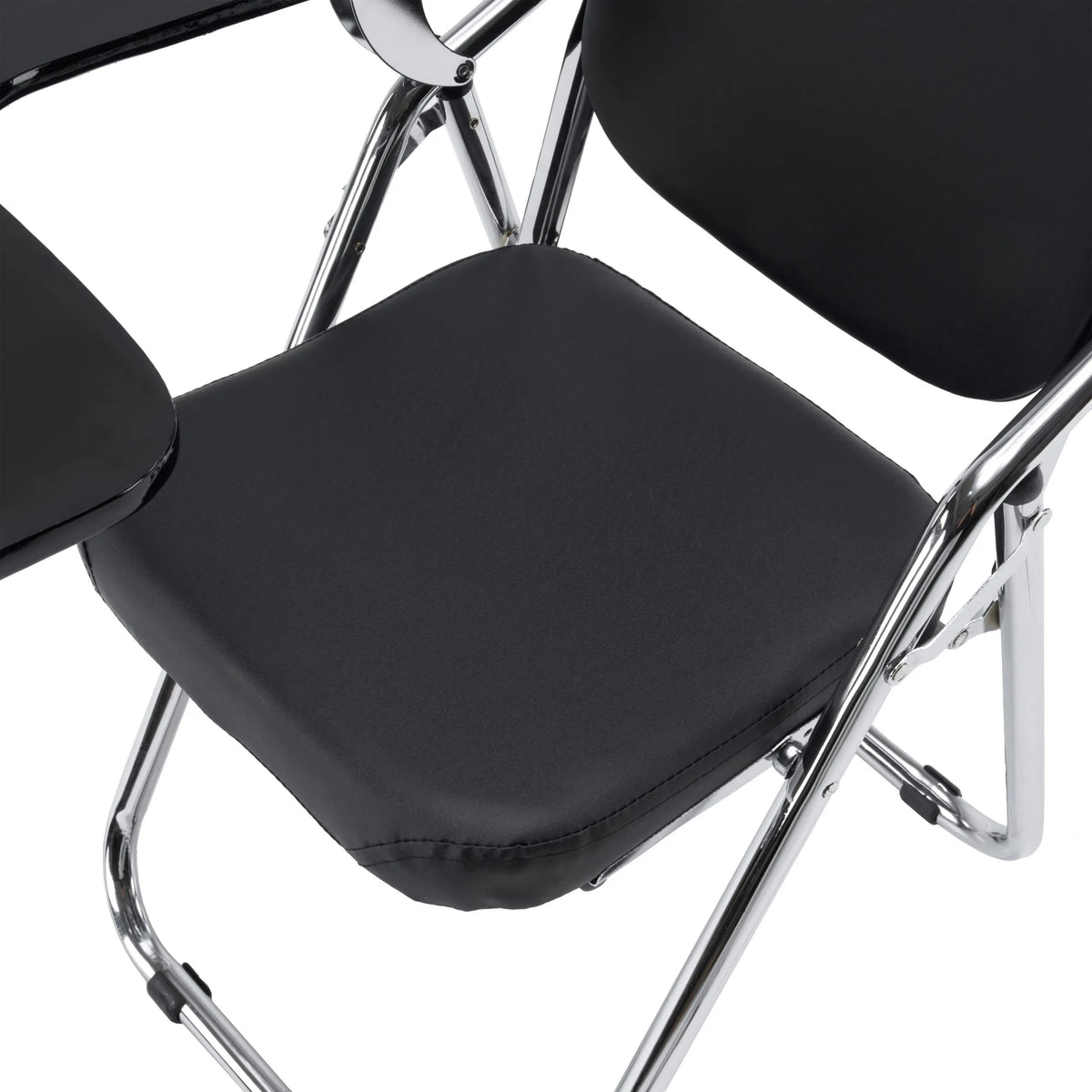 Asiento negro y estructura cromada de la silla plegable Esto T de hjh OFFICE
