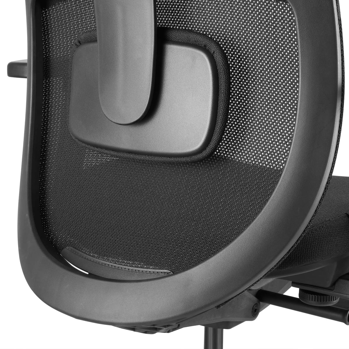 Soporte lumbar ajustable con respaldo de malla de la silla de oficina profesional Skandis en negro de hjh OFFICE