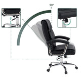 Ajuste de altura y función de inclinación de 90 grados de la Silla Home Office Relax Prestio en negro de MyBuero