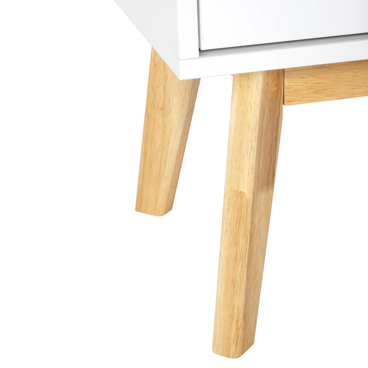 Patas de madera marrón claro del aparador TAROLO I en blanco de hjh LIVING