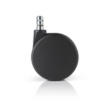 Ruedas para sillas 5x ROLO No-Noise 11mm/75mm negras para moquetas con perno metálico de hjh OFFICE – vista de 360° (vista trasera 180°)