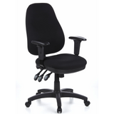 Silla de oficina profesional ZENIT PRO negra con reposabrazos y base de cinco ruedas de hjh OFFICE – vista de 360° (vista frontal en diagonal 40°)