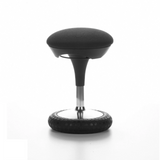 Asiento de pie SITNESS 20 negro con asiento acolchado y base redonda de Topstar – vista de 360° (vista lateral 100°)