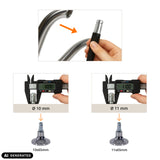 Determinación del tamaño de los deslizadores para sillas STAND C con un calibre en 10 mm y 11 mm de hjh OFFICE (imagen generada por IA)