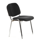 Silla de cuatro patas XT 600 C negra con asiento y respaldo acolchados de hjh OFFICE – vista de 360° (vista frontal en diagonal 60°)