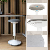 Asiento y reposapiés regulables en altura del asiento de pie BALANCE SIT III W en blanco y gris de hjh OFFICE