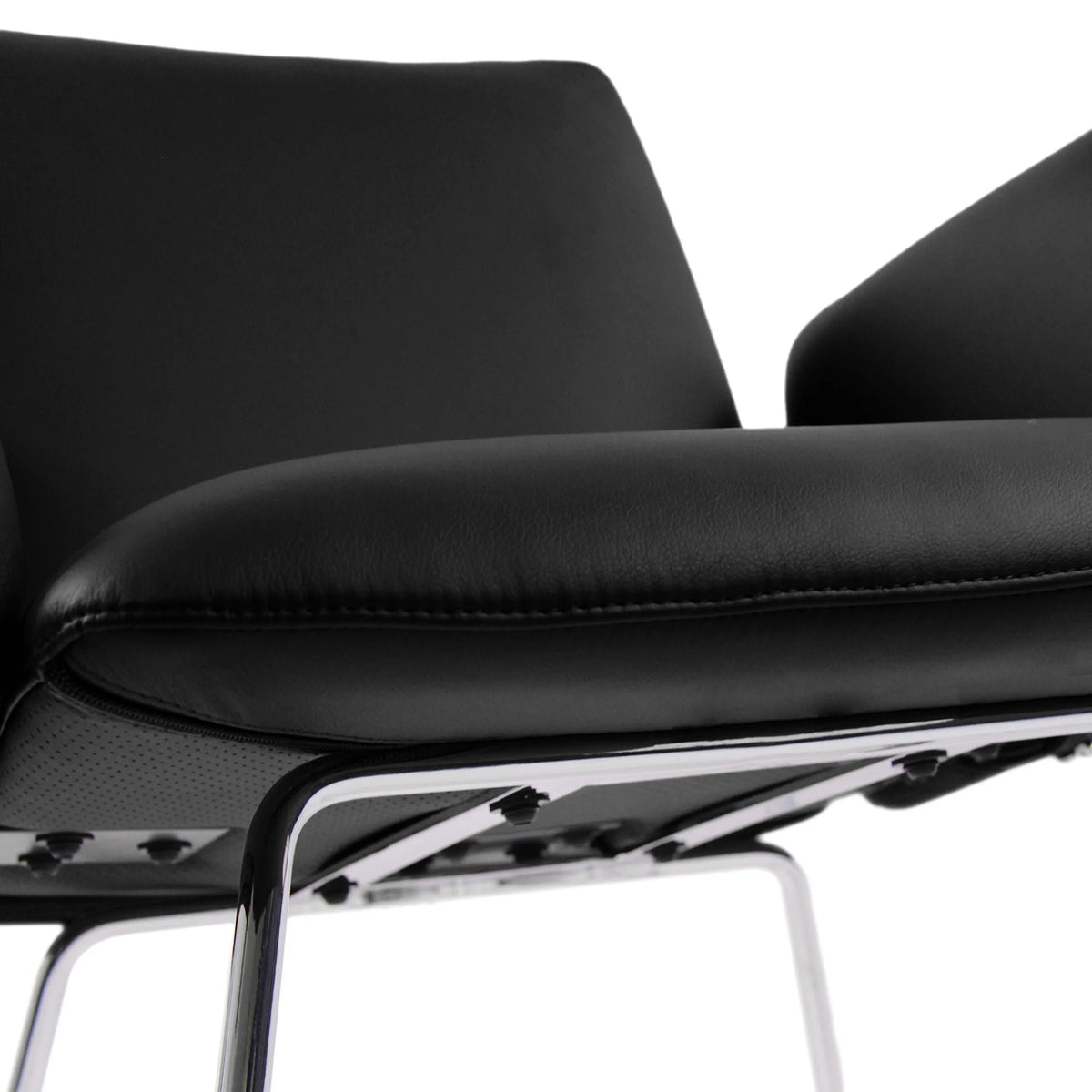 Asiento y estructura de cromo de la silla tapizada DESIGNIA V en negro de hjh OFFICE