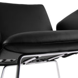 Asiento y estructura de cromo de la silla tapizada DESIGNIA V en negro de hjh OFFICE