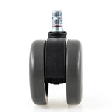 Rueda para sillas negra individual 5x ROLO No-Noise 11mm/65mm para suelos duros con pin de metal de hjh OFFICE