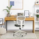 Silla Home Office TOP 108 W gris con respaldo de malla y reposabrazos blancos de hjh OFFICE