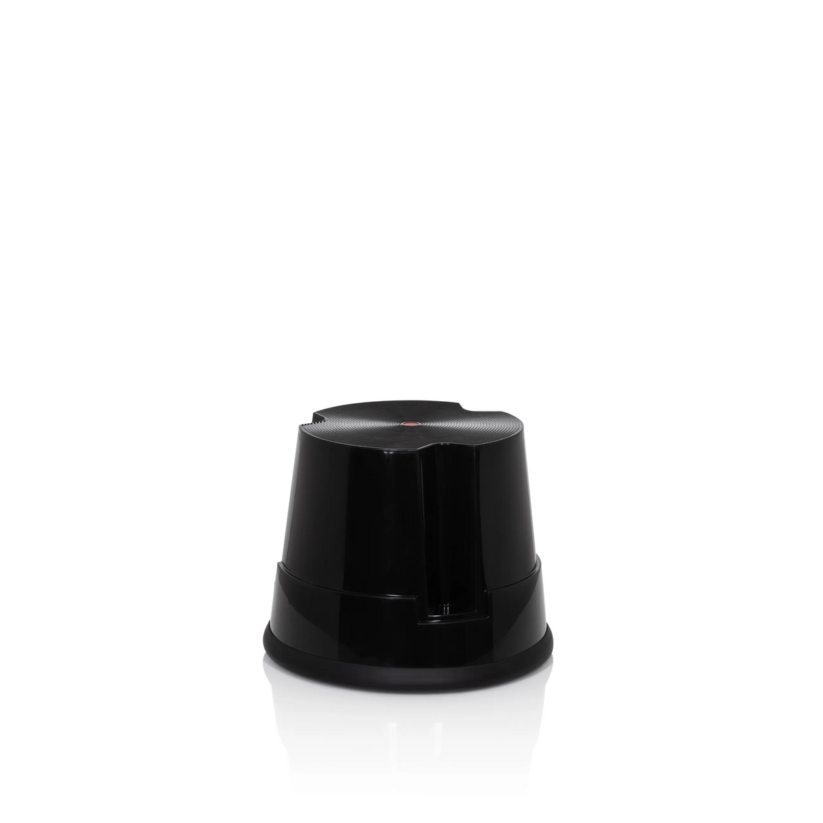 Taburete bajo TIO-S negro con superficie antideslizante de hjh OFFICE – vista de 360° (vista frontal 20°)