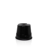 Taburete bajo TIO-S negro con superficie antideslizante de hjh OFFICE – vista de 360° (vista frontal 20°)