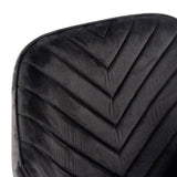 Tapizado de terciopelo negro con costura en espiga de la Silla de comedor CHARVELLE de hjh LIVING