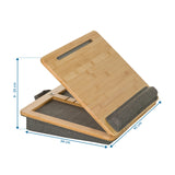 Vista de dimensiones del Soporte para portátil COMFILAP III con 42 × 34 cm y una altura de 9 a 25 cm de hjh OFFICE