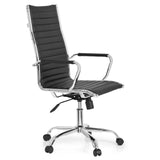 Sillón de oficina profesional VEMONA 20 negro con costuras transversales, reposabrazos y base de cinco ruedas de hjh OFFICE – vista de 360° (vista frontal en diagonal 60°)