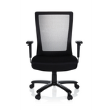 Silla giratoria XXL EXTENDER negra con respaldo de malla y base de cinco ruedas de hjh OFFICE – vista de 360° (vista frontal 0°)