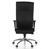 Sillón de alta gama MURANO 20 negro con reposabrazos y base de cinco ruedas de hjh OFFICE – vista de 360° (vista frontal 0°)