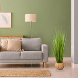 Planta artificial verde CORTADERIA en una cesta tejida de hjh OFFICE