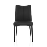 Silla de comedor VISETO negra con respaldo alto y cuatro patas de hjh LIVING – vista de 360° (vista frontal 0°)