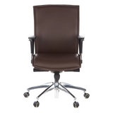 Sillón de alta gama MURANO 10 marrón oscuro con reposabrazos y base de cinco ruedas de hjh OFFICE – vista de 360° (vista frontal 0°)