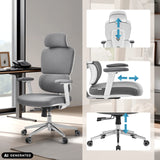 Reposacabezas ajustable en altura, reposabrazos y pistón de gas de la silla de oficina profesional Ergomy WF 2 de hjh OFFICE (imagen generada por IA)