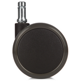 Ruedas para sillas 5x ROLO 10mm/65mm negras para suelos duros con pin de metal plateado de hjh OFFICE – vista de 360° (vista trasera 180°)