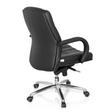 Silla giratoria XXL G 100 negra con tapicería acolchada y base de cinco ruedas de hjh OFFICE – vista de 360° (vista trasera en diagonal 120°)