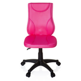 Silla giratoria para niños KIDDY BASE rosa con respaldo de malla y base negra de cinco ruedas de hjh OFFICE – vista de 360° (vista frontal 0°)