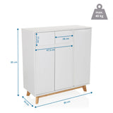 Dibujo dimensional de la Cómoda ESTHA con 80 × 85 cm y una carga máxima de 40 kg de hjh LIVING