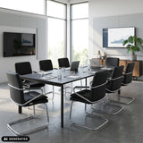 Silla de viga voladiza Rovento V negra en una sala de conferencias de hjh OFFICE (imagen generada por IA)