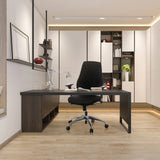 Silla de oficina profesional PRO-TEC 200 en negro con base de ruedas en un escritorio oscuro en una oficina en casa de hjh OFFICE
