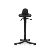 Asiento de pie TOP WORK 34 negro con asiento, respaldo y base de cuatro patas de hjh OFFICE – vista de 360° (vista frontal 0°)