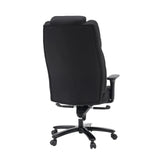 Vista trasera de la silla giratoria XXL Pullmann Gen2 negra con tapizado de tela y cinco ruedas de hjh OFFICE