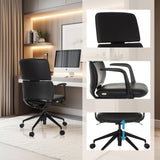 Silla de oficina profesional ATMOS DESIGNER en color negro con altura del asiento, reposabrazos y reposacabezas ajustables de hjh OFFICE