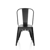 Silla de comedor VANTAGGIO BRUSH de metal negra con respaldo curvado de hjh OFFICE – vista de 360° (vista frontal 0°)