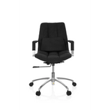 Silla Home Office SARANTO negra con tapizado de tela, reposabrazos y base de cinco radios con ruedas de hjh OFFICE