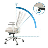 Respaldo ajustable de la silla de oficina profesional CHIARO T2 WHITE con un ángulo de inclinación de hasta 90° de hjh OFFICE