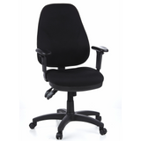 Silla de oficina profesional ZENIT PRO negra con reposabrazos y base de cinco ruedas de hjh OFFICE – vista de 360° (vista frontal 20°)