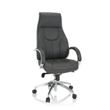 Sillón de oficina profesional ELEGANCE I gris con reposabrazos y base brillante de cinco ruedas de hjh OFFICE – vista de 360° (vista frontal 20°)