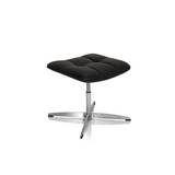 Taburete tapizado negro SARANTO de cuero sintético con base de cuatro radios de hjh OFFICE – vista de 360° (vista frontal en diagonal 40°)