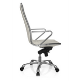 Sillón de oficina profesional PARIBA III color crema con reposabrazos y base de cinco ruedas de hjh OFFICE – vista de 360° (vista lateral 100°)