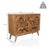 Vista de dimensiones del aparador SANTJAGO WOOD XL de 97 × 72,5 cm y una carga máxima de 55 kg de hjh LIVING